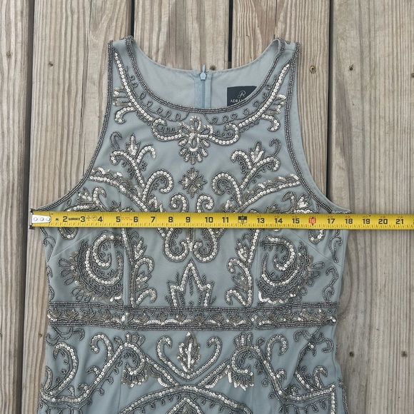 Adrianna Papell Embellished Sequined Sleeveless Sheath Dress Size 14 Beaded - Picture 9 of 16
